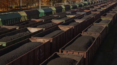 Coal Trains Stock Footage 37843125