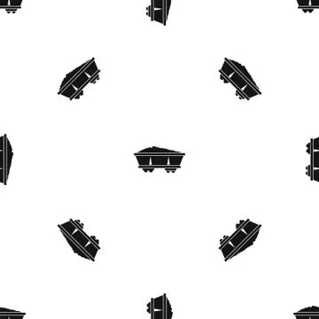 Coal trolley pattern seamless black Illustrazione stock