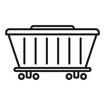 Coal wagon icon outline vector. Railway city Illustrazione stock