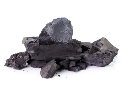 Coal on white background Stock Photos