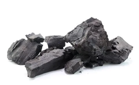 Coal on white background Stock Photos