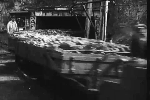 Coal Workers and coal mining railcar 1920s -1930s Stock Footage 115914920