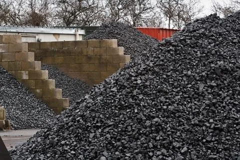 Coal yard storage Stock Photos