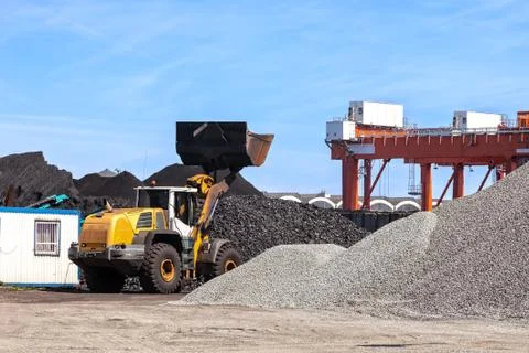 Coal yard storage Stock Photos