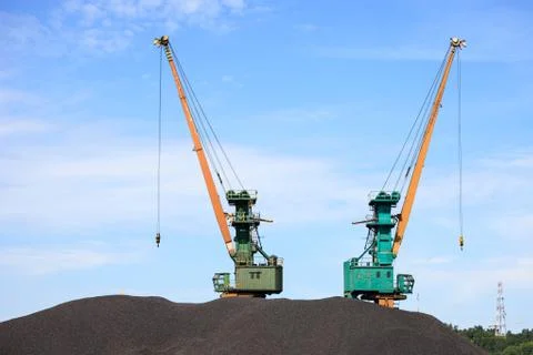 Coal yard storage Stock Photos