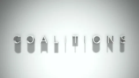 Coalitions 3D title animation with shadows on a white background Vídeos de archivo 297457401