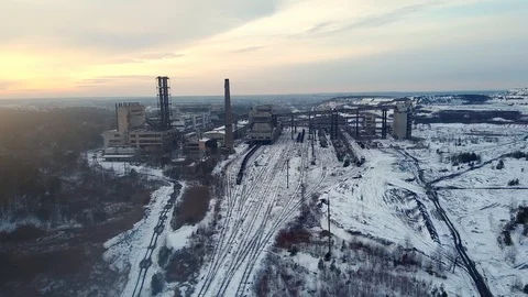 Coalmine, coal processing plant aero Stock Footage 122238299