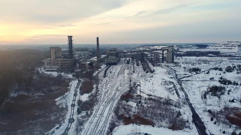 Coalmine, coal processing plant aero Stock Footage 122238477
