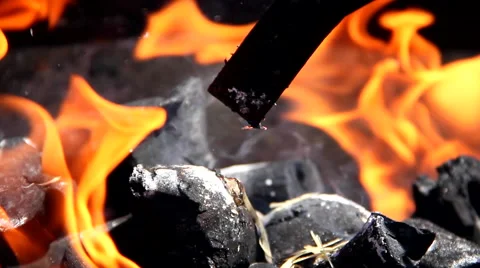 Coals and fire Видео 49018764