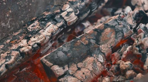 Coals burning in the brazier for barbecue Stock-Footage 61391538