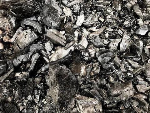 Coals of a burnt fire. Stock Photos