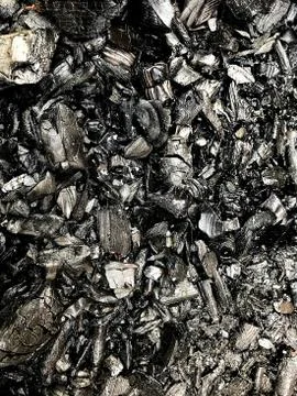 Coals of a burnt fire. Stock Photos