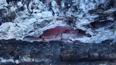 The coals from the fire Stock Footage