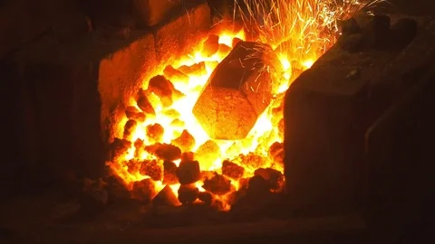 The coals in the firebox Stock Footage 72694521