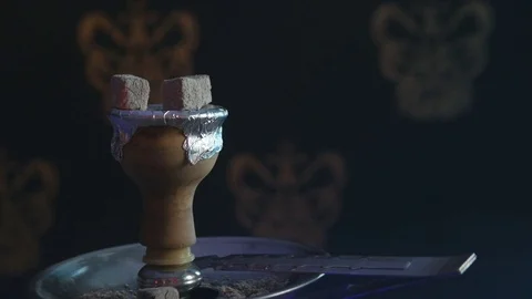 Coals on The Hookah Bowl Stock Footage 75259073