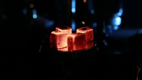 Coals on the hookah bowl. Rest in hookahs Stock Footage 73017182