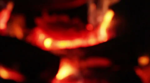 Coals in night Vídeos de archivo 34390200