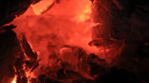 Coals red flame Stock Footage 19033602