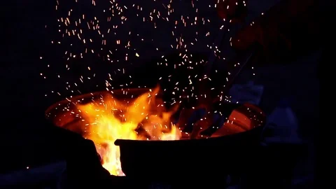 Coals in slow motion Stock Footage 82743614