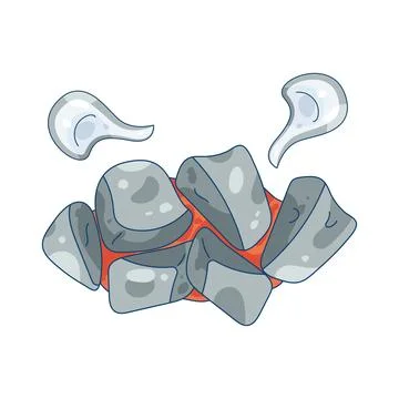 Coals with smoke Stock Illustration
