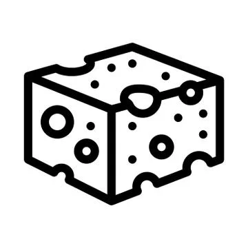 Coarse cheese bar icon vector outline illustration Stock Illustration