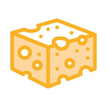 Coarse cheese bar icon vector outline illustration Stock Illustration