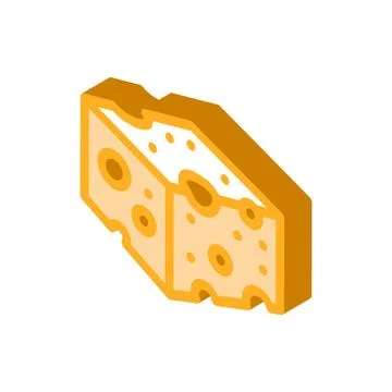 Coarse cheese bar isometric icon vector illustration Stock Illustration