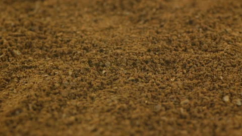 Coarse ground coffee beans intended for use in filter and drip machines Stock Footage 203428743