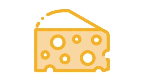 Coarse triangular cheese bar Icon Animation Video stock 145278536