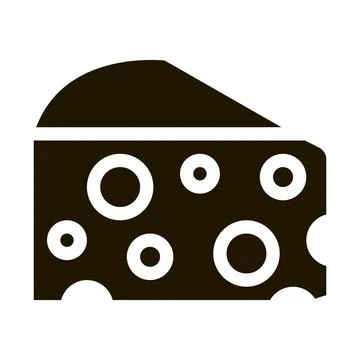 Coarse triangular cheese bar icon Vector Glyph Illustration Ilustración de archivo