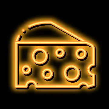 Coarse triangular cheese bar neon glow icon illustration Illustrazione stock