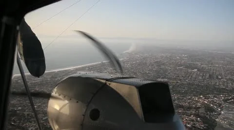 Coast aerial and blimp engine Stock Footage 20474734