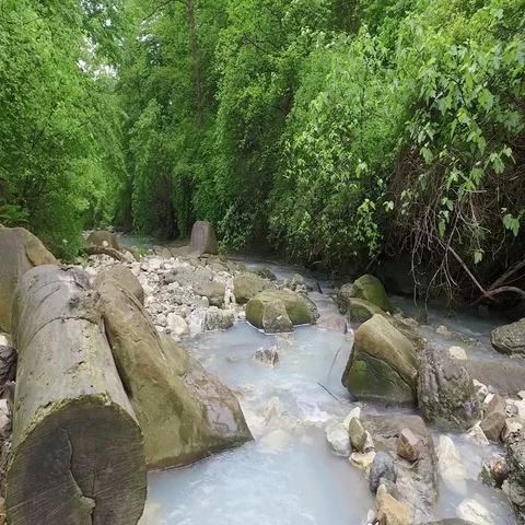 Coast of the Agura river Stock Footage