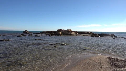 The coast in Ampolla de Mar on the darned coast Video stock 101256774