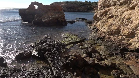 The coast in Ampolla de Mar on the darned coast Stock Footage 101258674