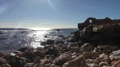 The coast in Ampolla de Mar on the darned coast Stock Footage 101259528