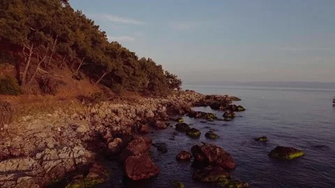 Coast and Rocks Drone View Stock-Footage 133530410