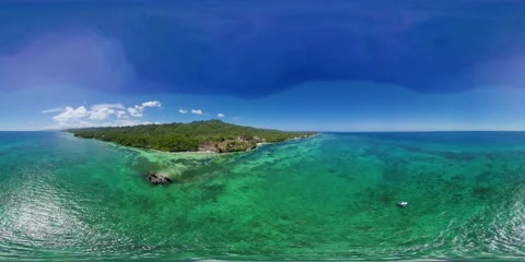 Coast with a beach and blue sea. Anda Bohol, Philippines. 360-Degree view. Stock Footage 142132053