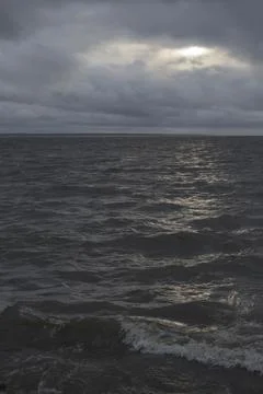 Coast with a beautiful dramatic evening sky Stock Photos