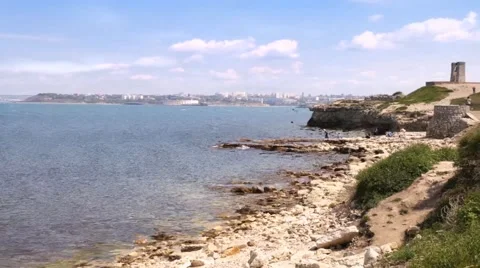 Coast of the Black sea 스톡 동영상 47259093