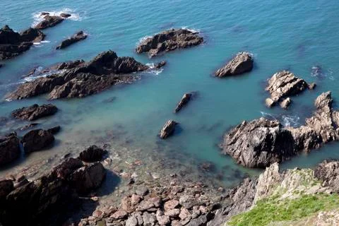 Coast at Burgh Island, Devon Stock Photos