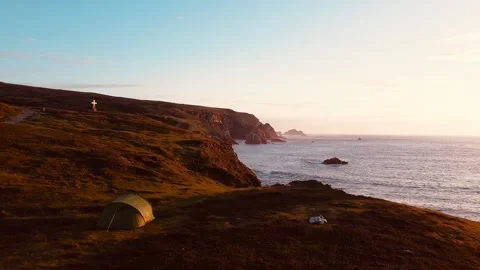 Coast camping site Stock Footage 169031109