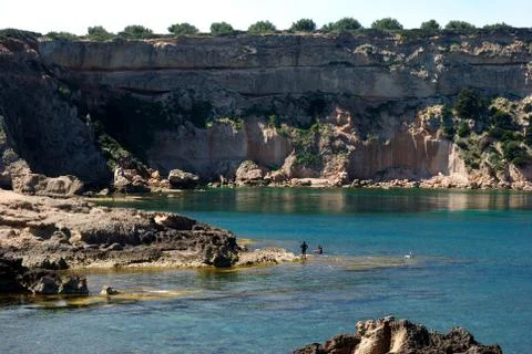 The coast of Capo Mannu Stock Photos