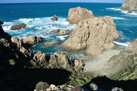 Coast of Capo Pecora Stock Photos