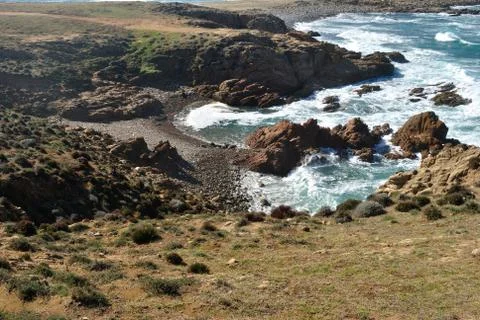 Coast of Capo Pecora Stock Photos