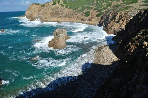 Coast of Capo Pecora Stock Photos