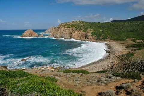 Coast of Capo Pecora Stock Photos