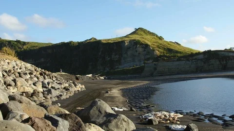 Coast with Cliffs and Sea Stock Footage 86827244