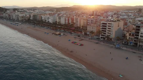 Coast in Costa Brava Blanes beach Stock Footage 113460151