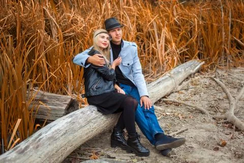 On coast is couple Foto stock